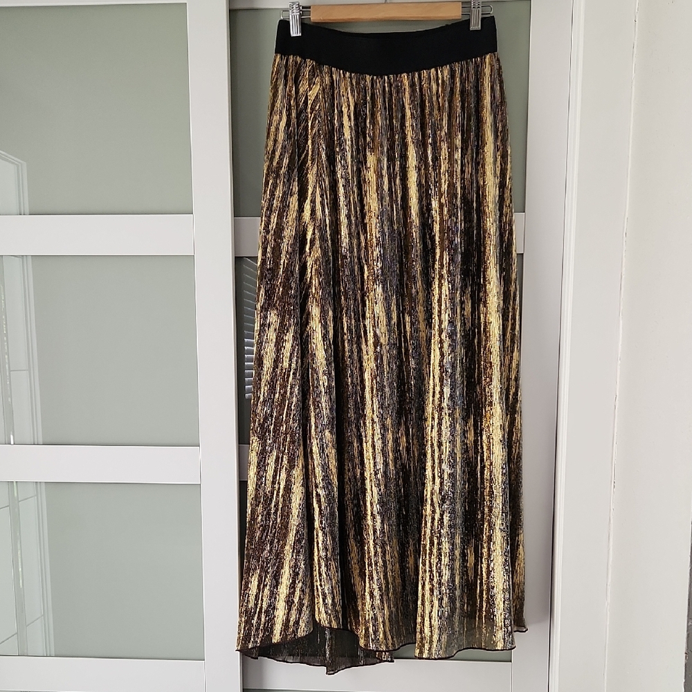 LuLaRoe Gold Black Maxi Sequin A-Line Skirt
